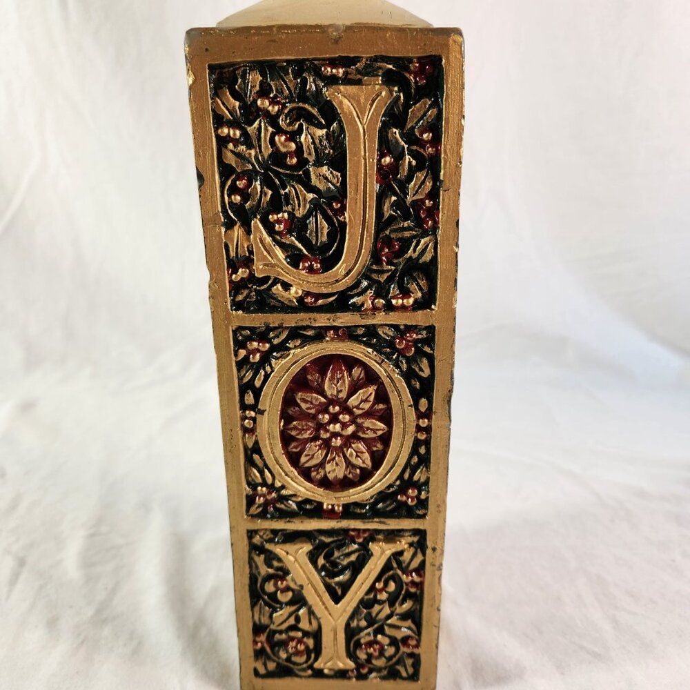 Beacon Hill Christmas 1970s JOY Wax Candle 9 Inches Square Holiday Japan Vintage - Picture 3 of 13